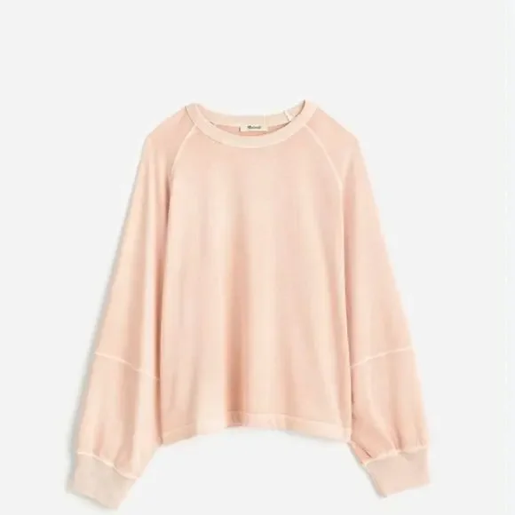 Madewell | NEW Relaxed Long Sleeve Raglan Tee Pale Blush Size Small - Picture 1 of 10